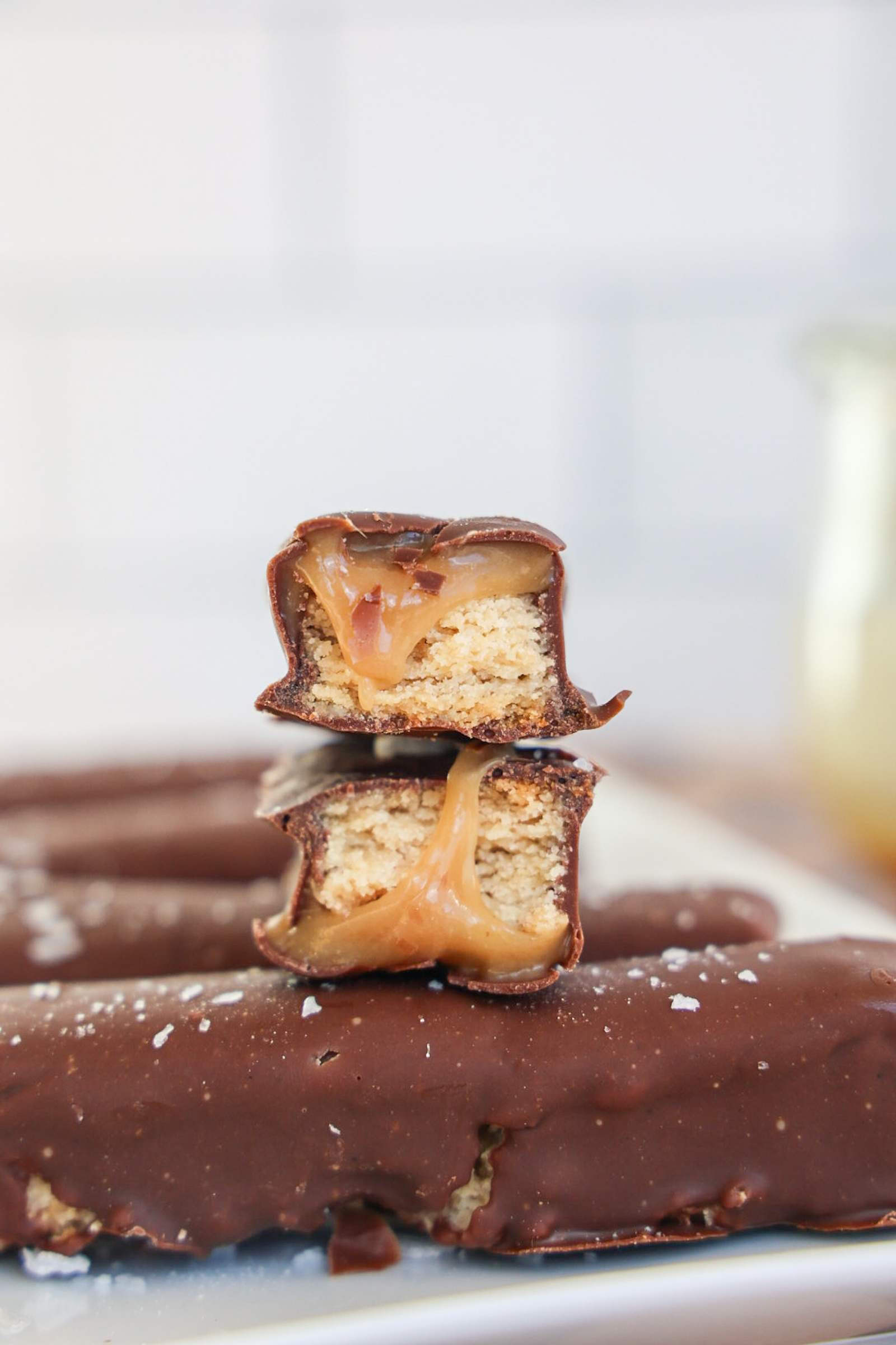Homemade Healthy Vegan Twix Bars: Almond Flour & Dark Chocolate